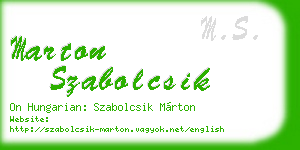 marton szabolcsik business card